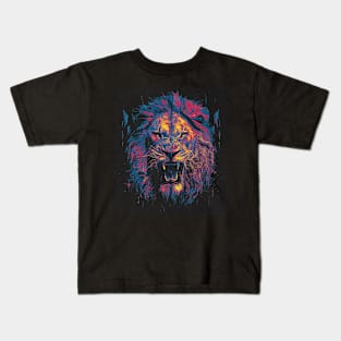 Lion Face Mighty King Unstoppable Champion Kids T-Shirt